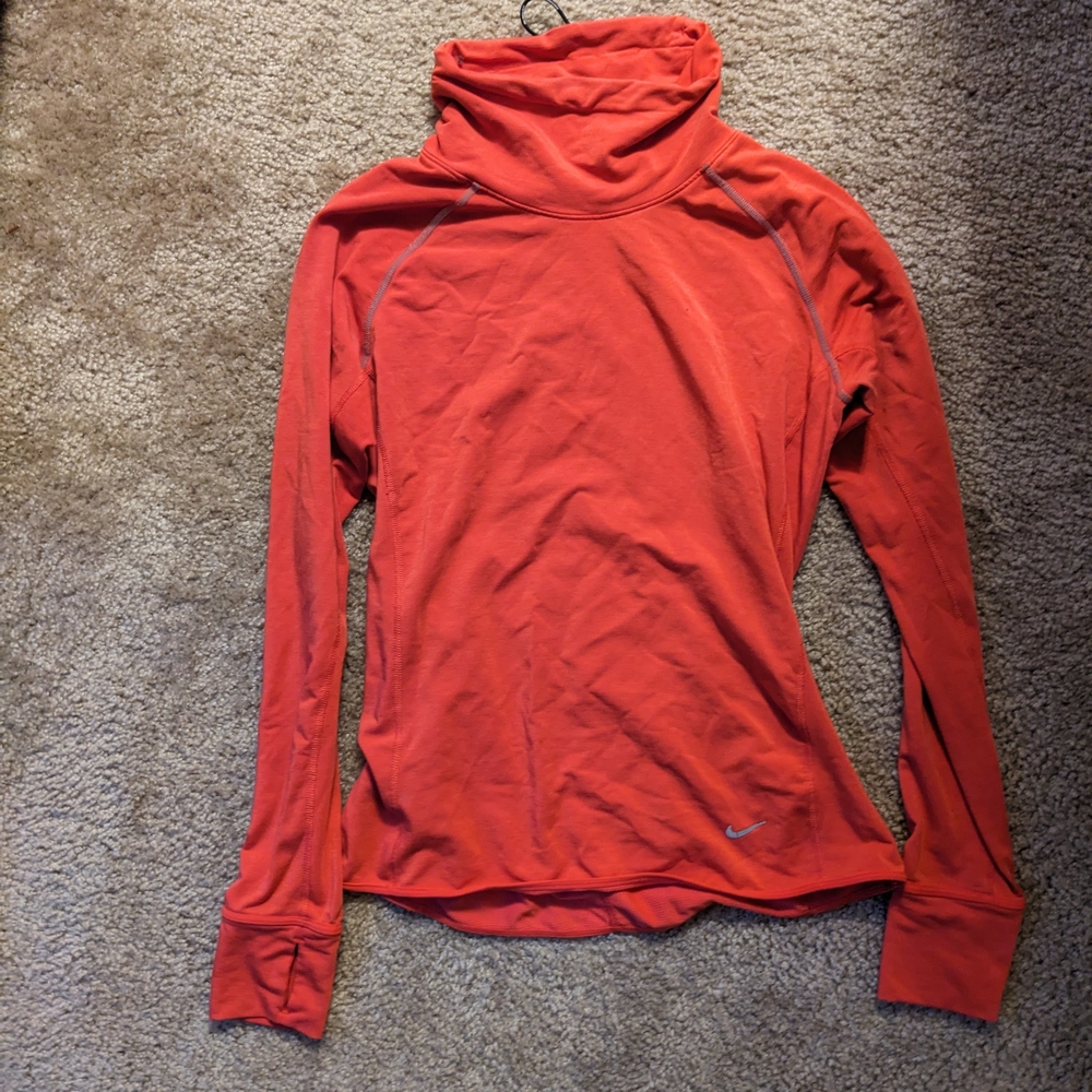 Nike Dri Fit Red Long Sleeve Running Top